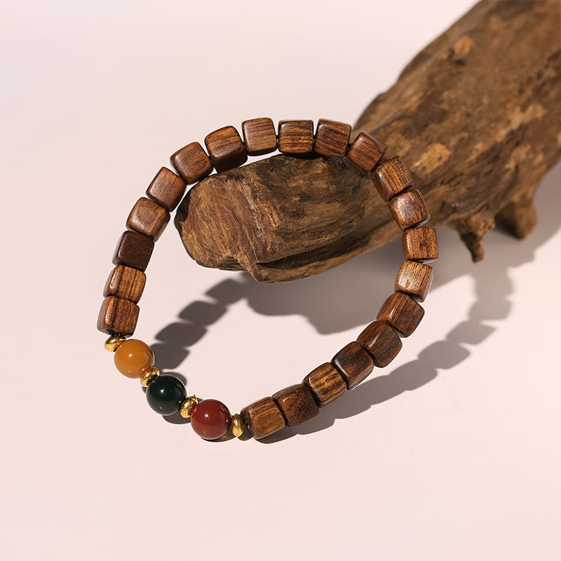 Rosewood Auspicious Clouds Totem Fu Character Bamboo Pattern Warmth Bracelet - Image 17