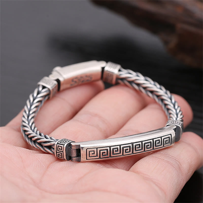 Swastika Pattern Engraved Luck Bracelet - Image 6