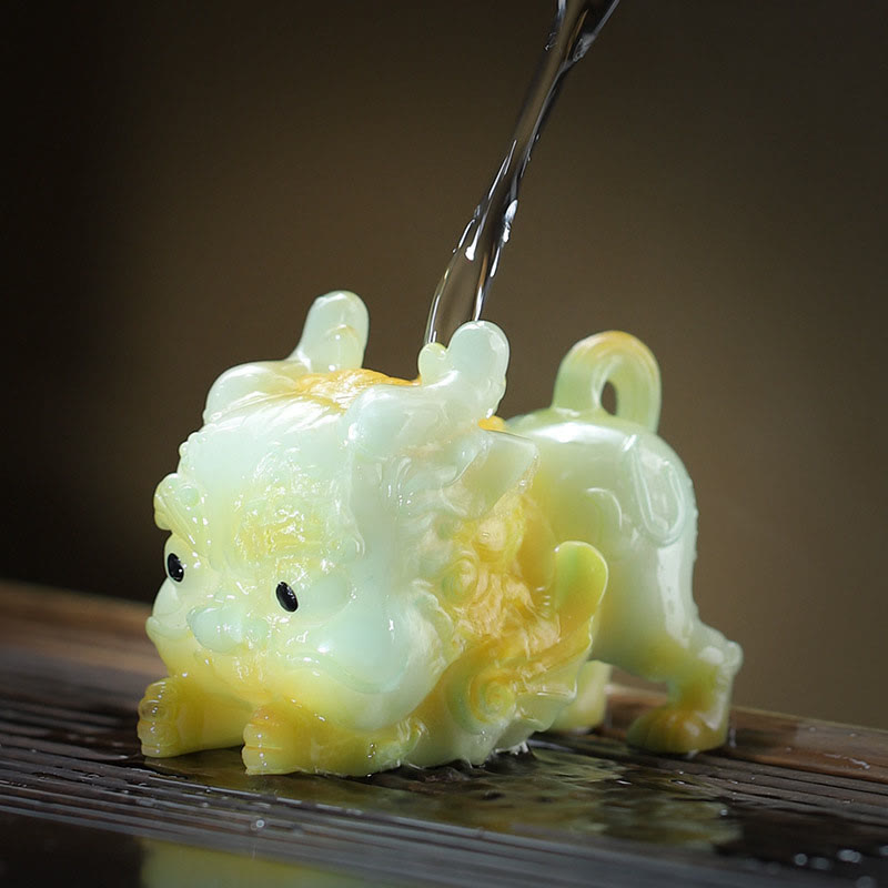 Color Changing Small PiXiu Ingot Resin Tea Pet Wealth Home Figurine Decoration