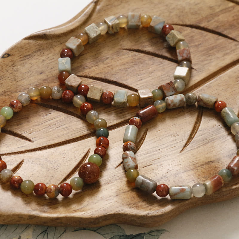 Natural Stone Sea Sediment Jasper Agate Protection Bracelet - Image 17