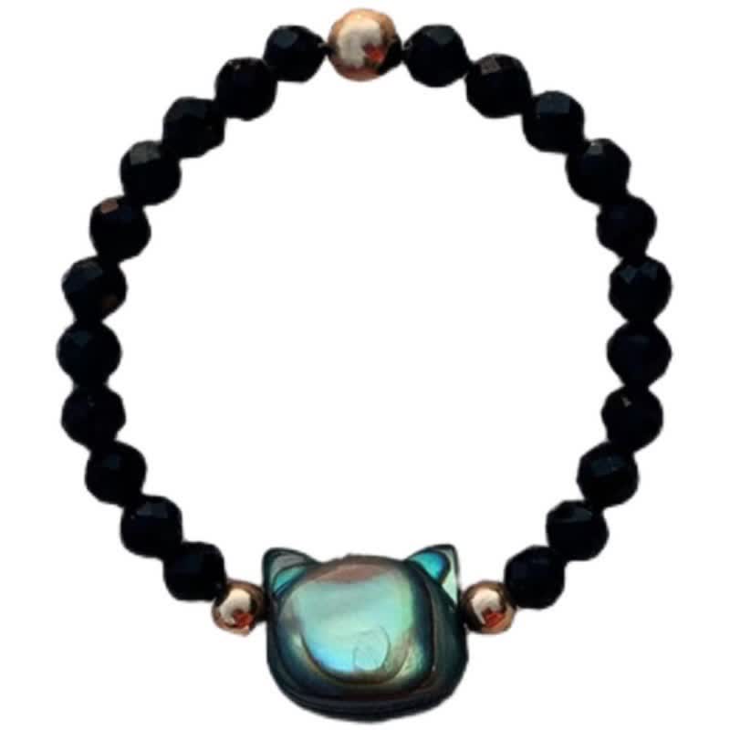 Natural Tridacna Stone Lovely Cat 14K Gold Plated Blessing Ring - Image 10