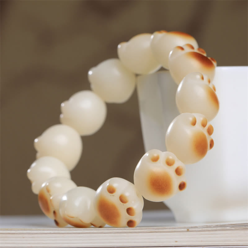 Cute Cat Paw Claw Bodhi Seed Peace Bracelet