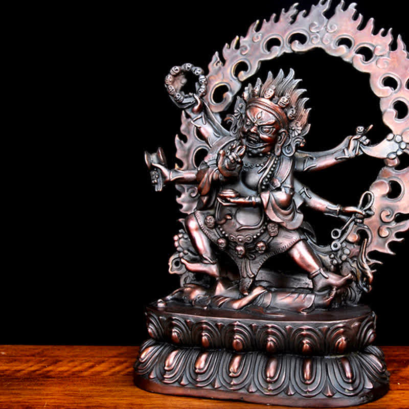 Tibet Mahakala Bodhisattva Figurine Compassion Copper Statue Decoration - Image 8