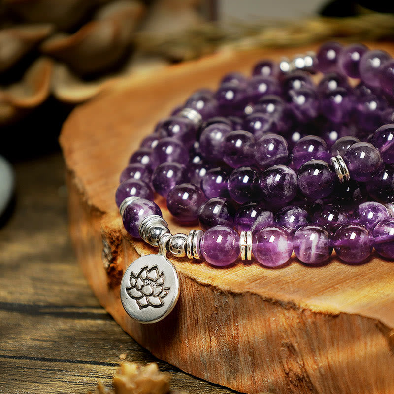 Natural Amethyst Purification Mala Bracelet - Image 7