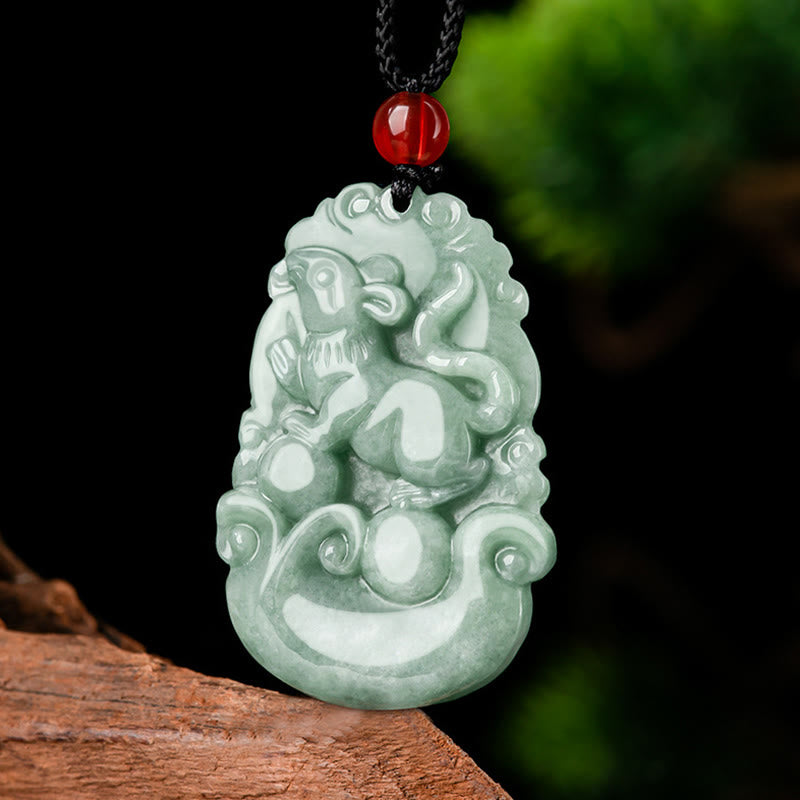Natural Green Jade 12 Chinese Zodiac Luck Prosperity Necklace Pendant - Image 3