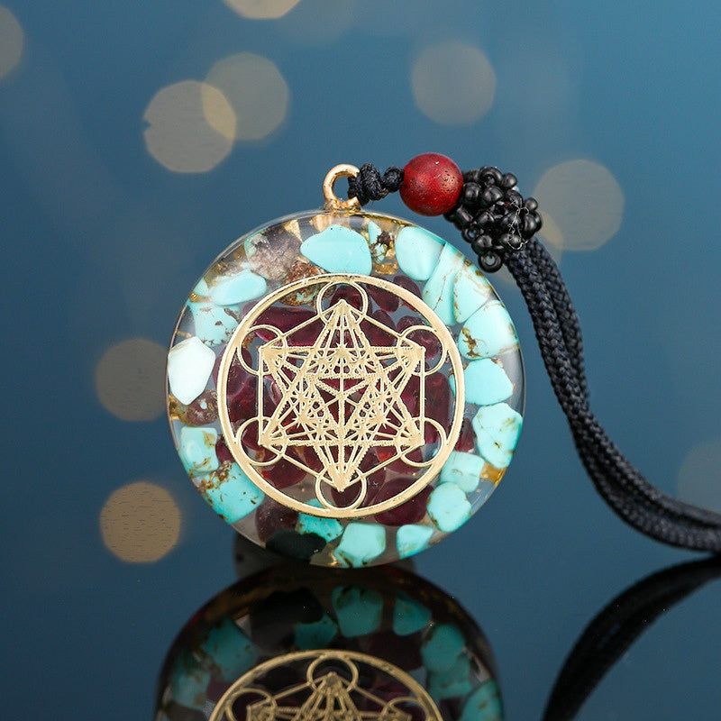Archangel Metatron Orgonite Pendant - Turquoise Necklace