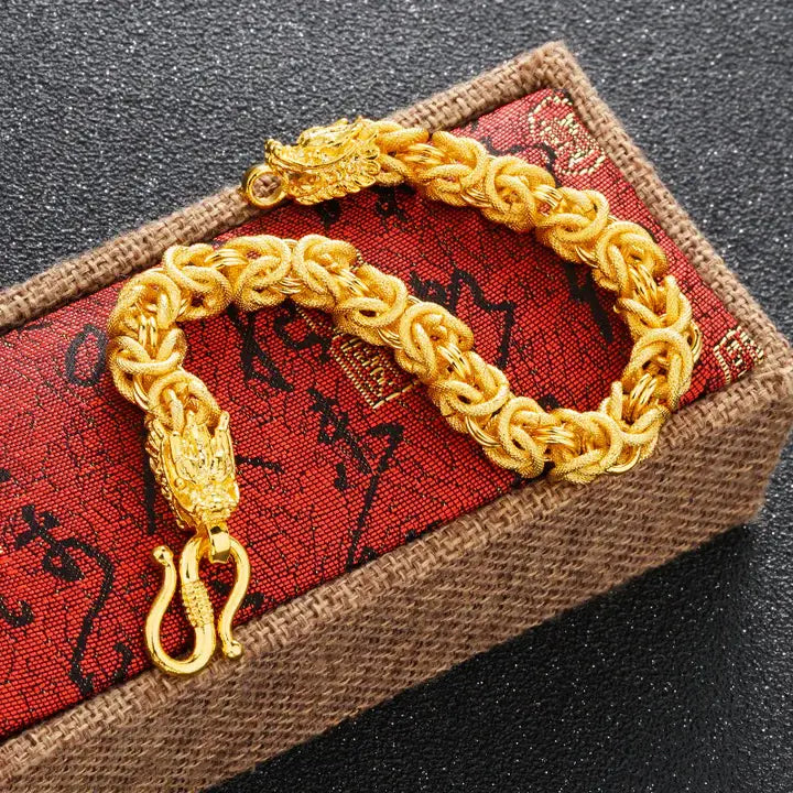 Double-Headed Golden Dragon Luck Bracelet - Image 5