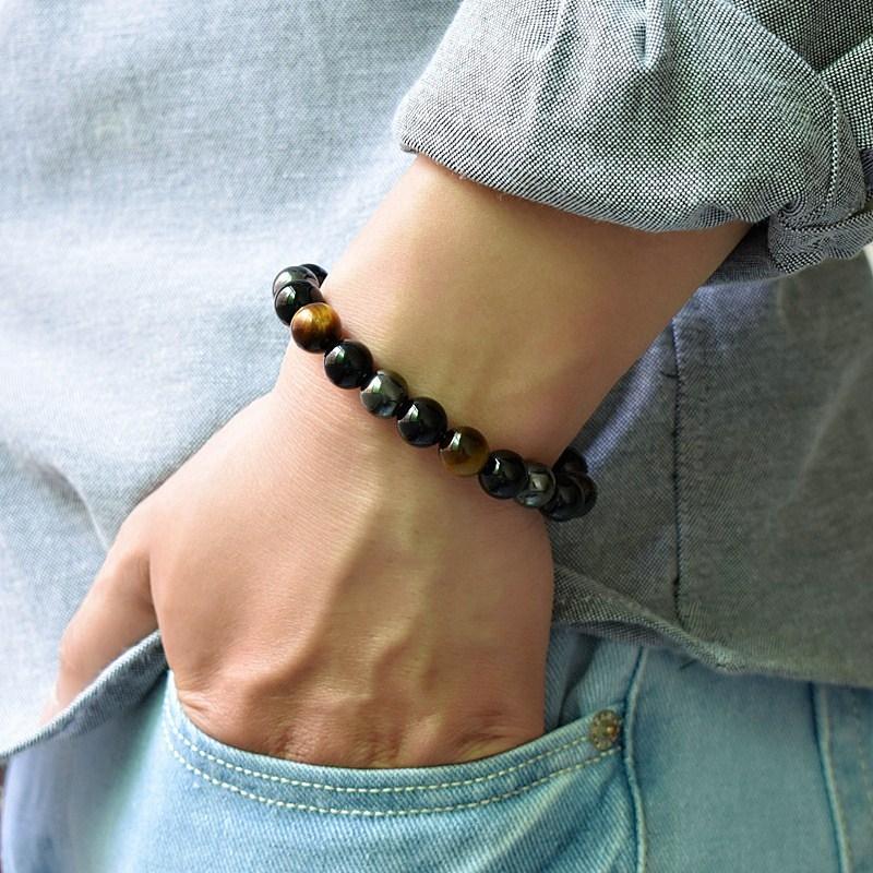 Triple Protection Bracelet - Tiger’s Eye, Obsidian, Hematite - Image 7