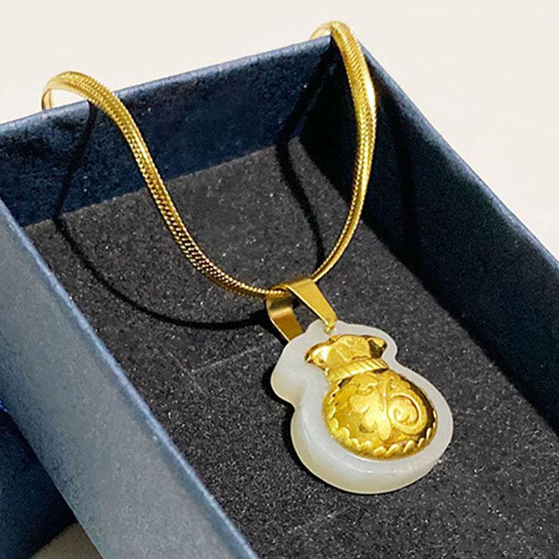 Jade Money Bag Necklace - Feng Shui Wealth Activator - Image 6