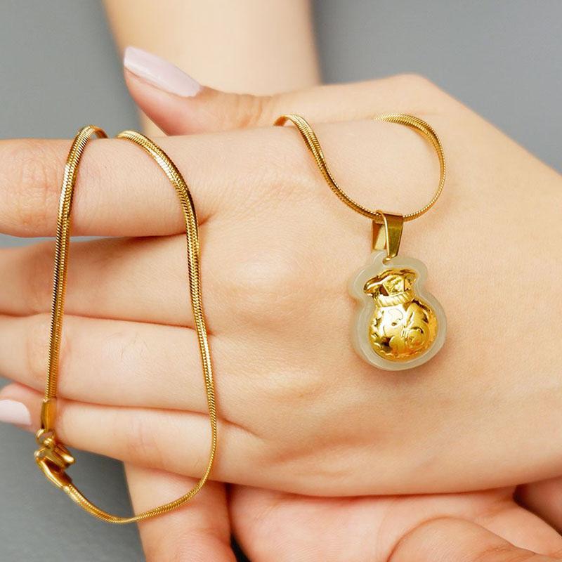 Jade Money Bag Necklace - Feng Shui Wealth Activator - Image 5