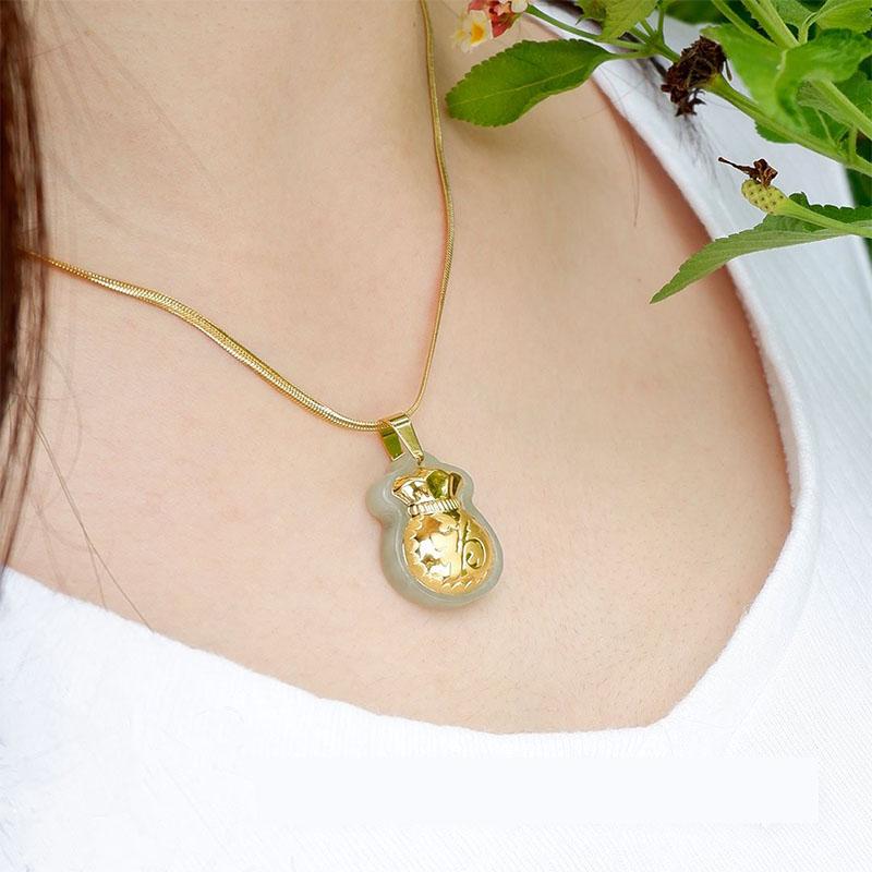 Jade Money Bag Necklace - Feng Shui Wealth Activator - Image 7