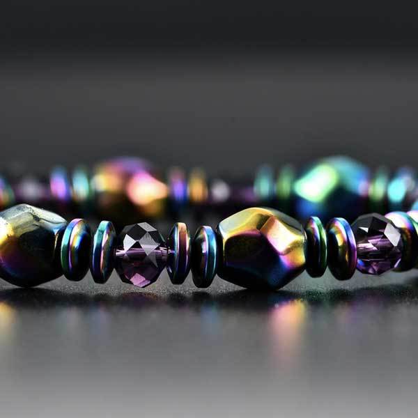 Rainbow Magnetic Hematite Wellness Bracelet - Image 3