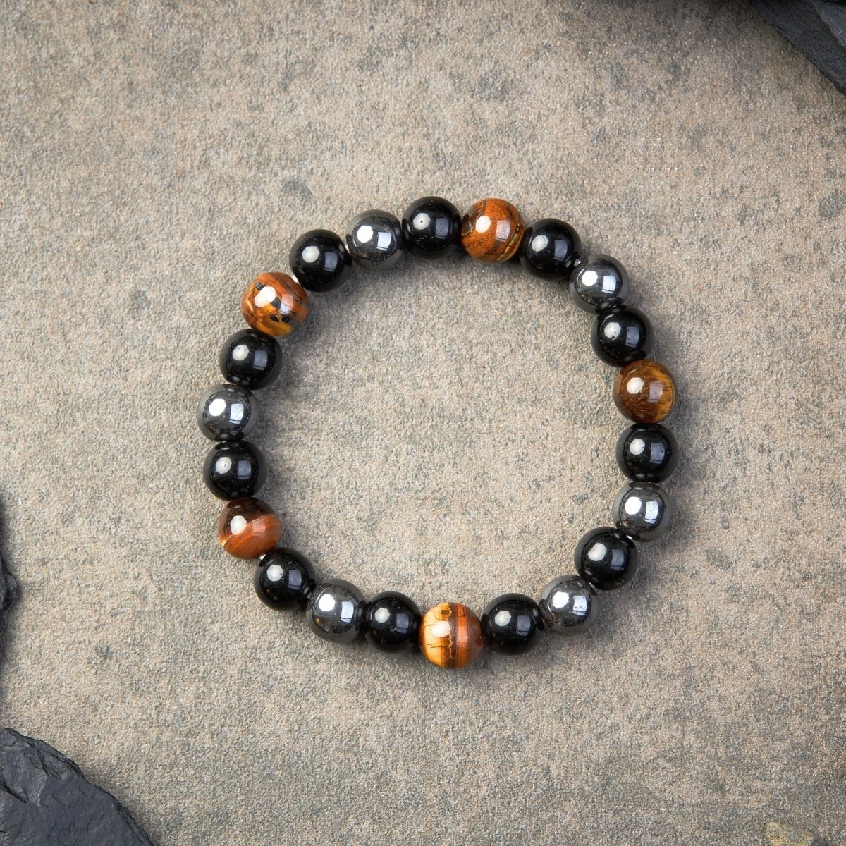 Triple Protection Bracelet - Tiger’s Eye, Obsidian, Hematite - Image 13