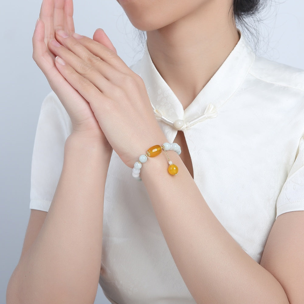 White Jade Longevity Bracelet - Image 6