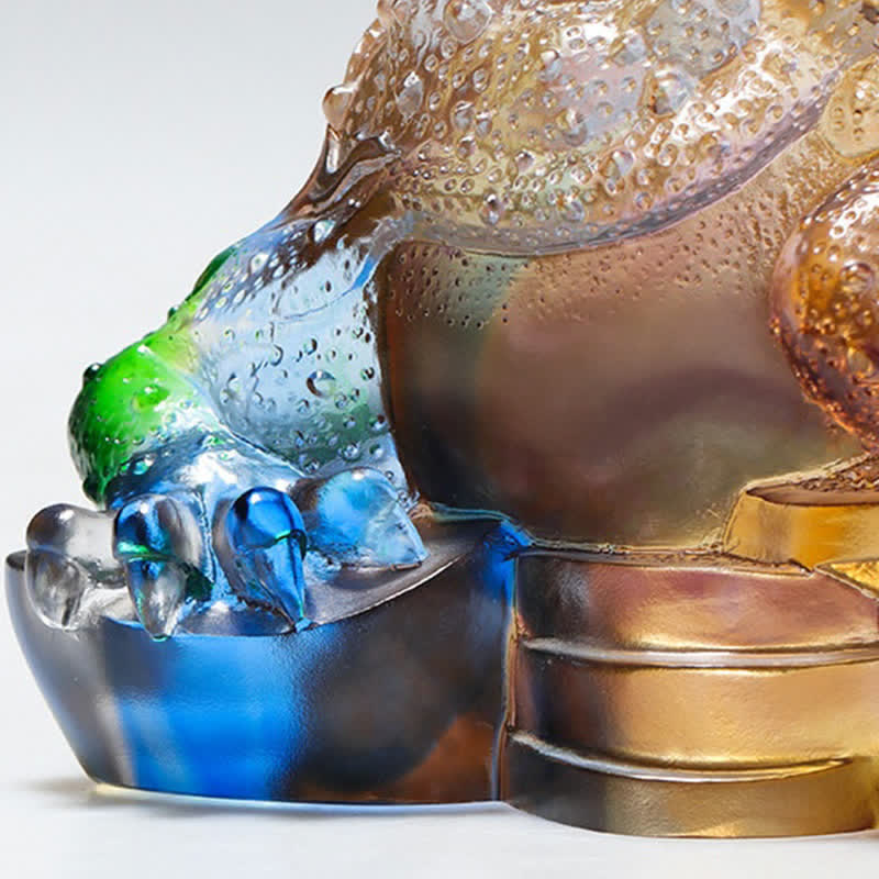 Feng Shui Frog Handmade Liuli Crystal Art Piece Wealth Home Office Decoration - Image 18