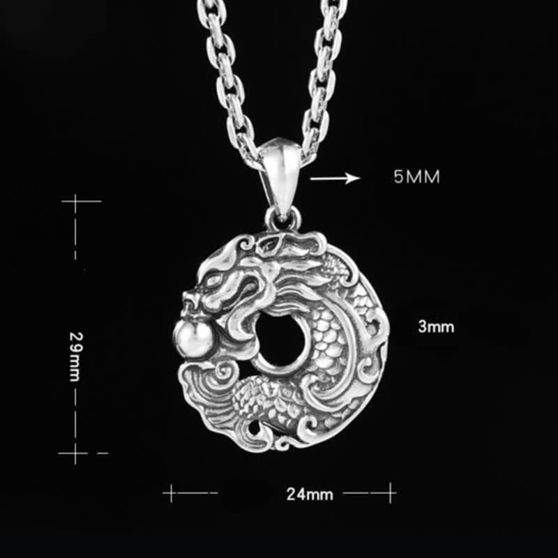 Koi Fish Dragon Peace Buckle Wealth Necklace Pendant - Image 14