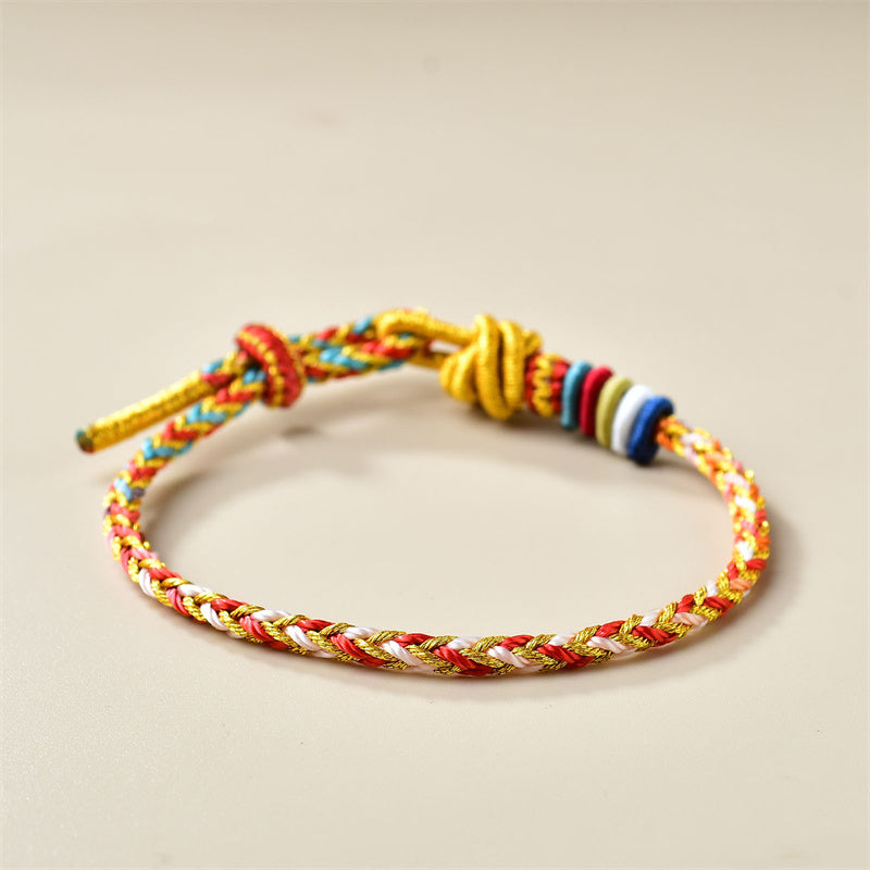 Handcrafted Colorful Gold Healing Braid Rope Bracelet - Image 4
