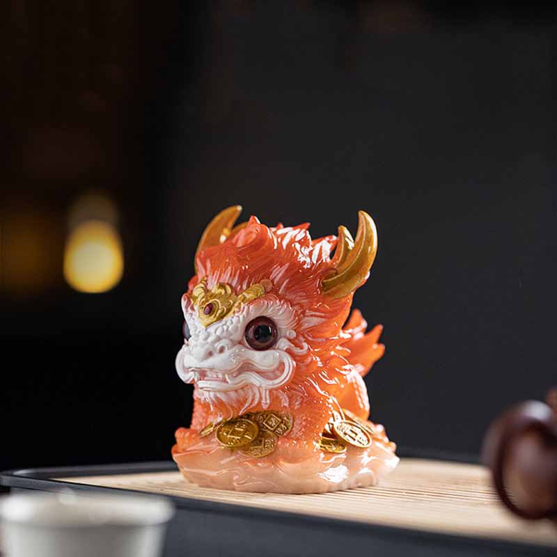 Color Changing Small Kirin Resin Tea Pet Home Figurine Decoration - Image 24