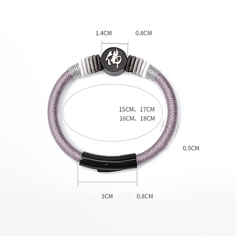 Buddha Character Ebony Handcrafted Rope Bracelet - Image 11