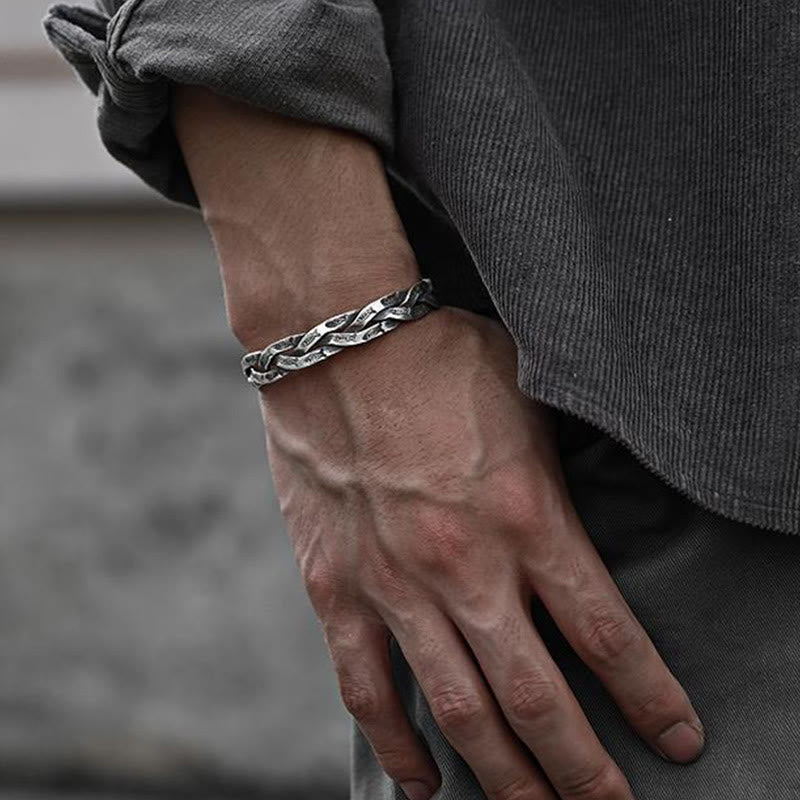 Koi Fish Twisted Design Luck Wealth Cuff Bracelet Bangle - Image 12