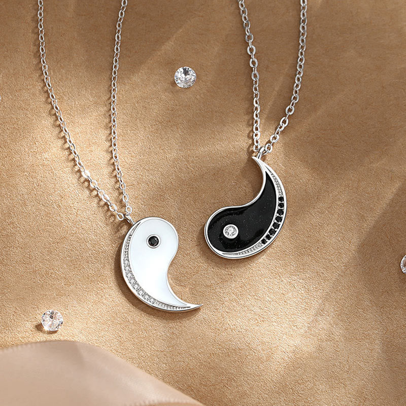925 Sterling Silver Yin Yang Symbol Harmnoy Necklace Pendant - Image 3
