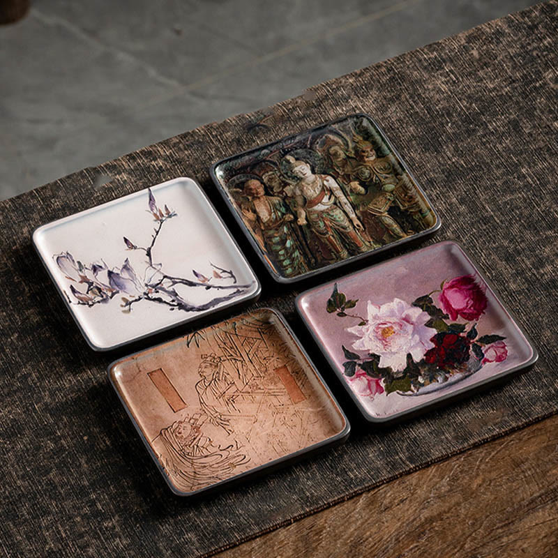Mountain Lake Flower Leaf Healing Ceramic Plate Tray Stick Incense Burner Decoration - Image 27