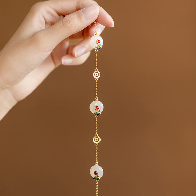 Auspicious Clouds Jade Pattern Luck Bracelet - Image 3