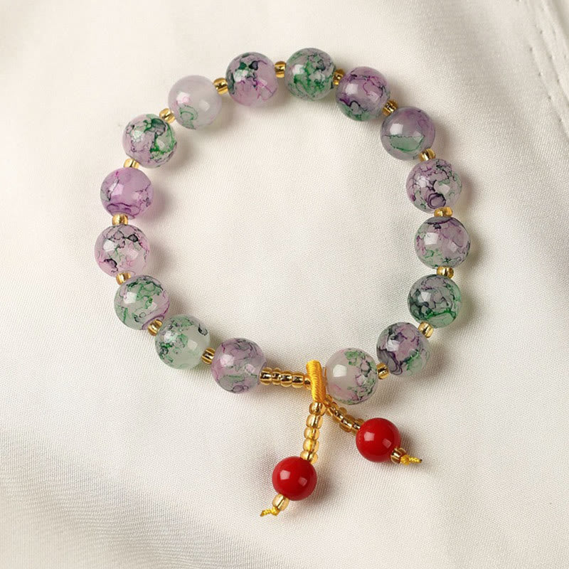 Liuli Glass Bead Blessing Harmony Bracelet - Image 9