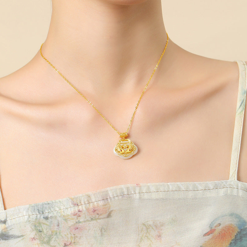 925 Sterling Silver Natural Hetian Jade Koi Fish Wealth Necklace Pendant - Image 10