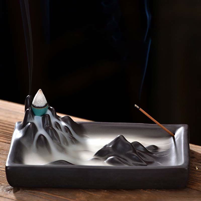 Mountains Flowing Water Ceramic Blessing Backflow Incense Burner - Image 8
