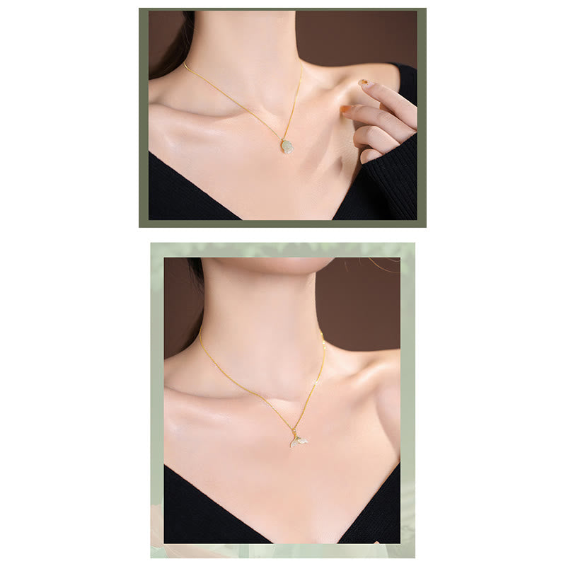 925 Sterling Silver Natural Hetian Jade Cyan Jade Luck Laughing Buddha Butterfly Necklace Pendant - Image 27