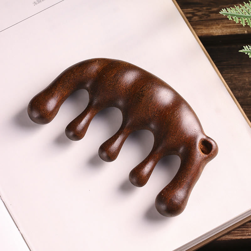 Simple Green Sandalwood Soothing Tassel Massage Comb - Image 8