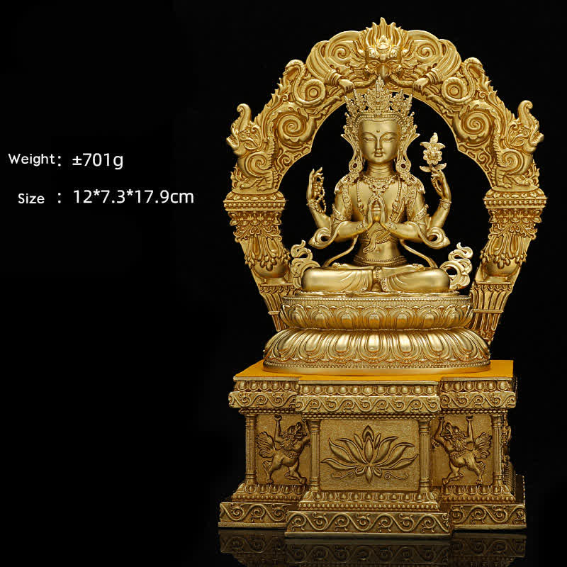 Shakyamuni Amitabha Medicine Buddha Figurine Serenity Copper Statue Home Decoration - Image 14