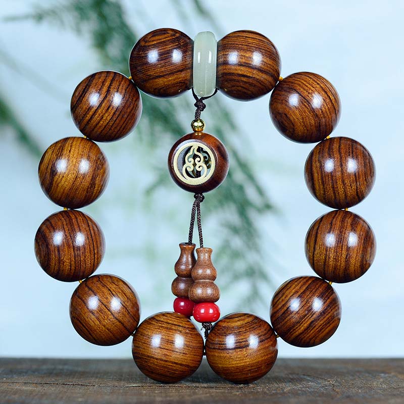 Rosewood Warmth Calm Gourd Charm Bracelet