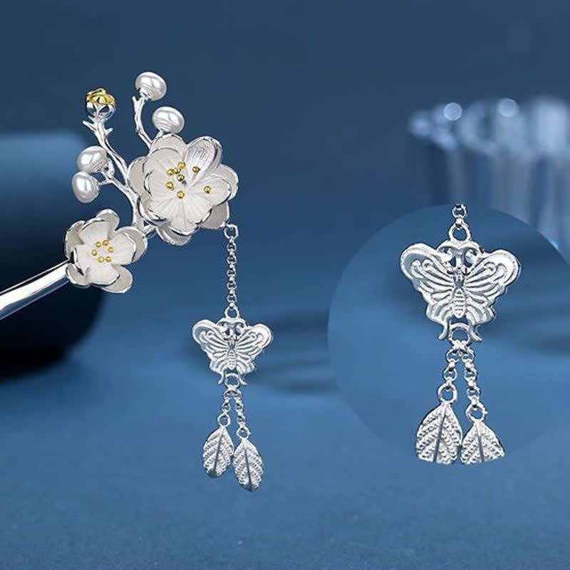 Plum Blossom Butterfly Love Freedom Tassel Hairpin - Image 8
