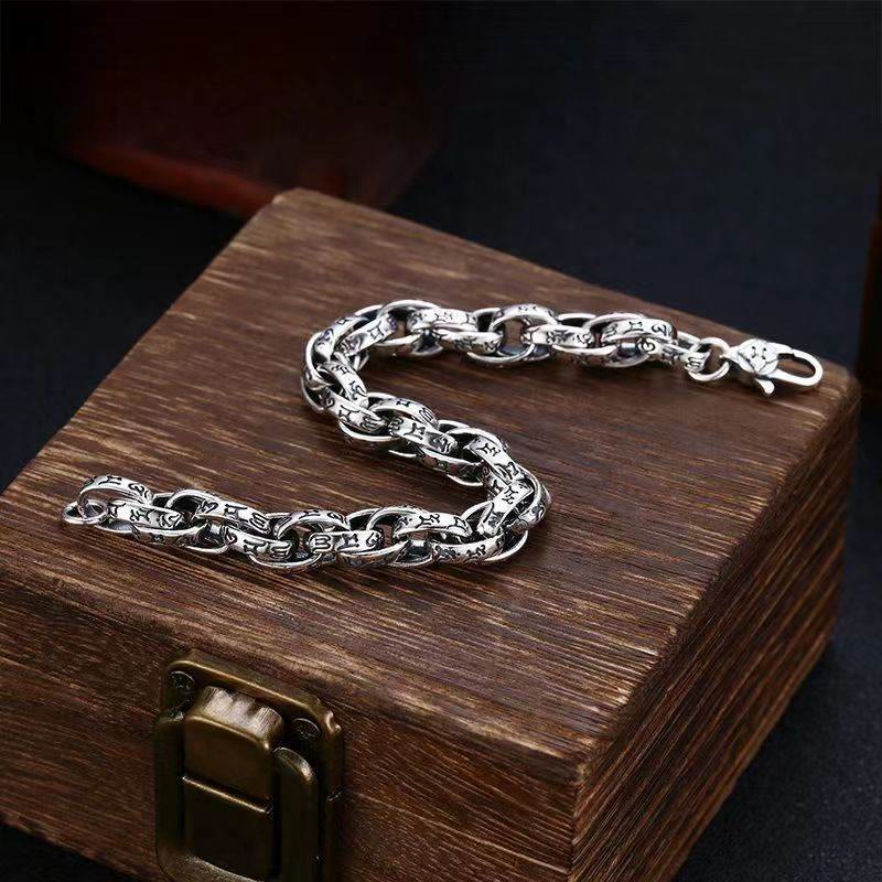 Tibetan Om Mani Padme Hum Carved Amulet Creativity Bracelet - Image 3