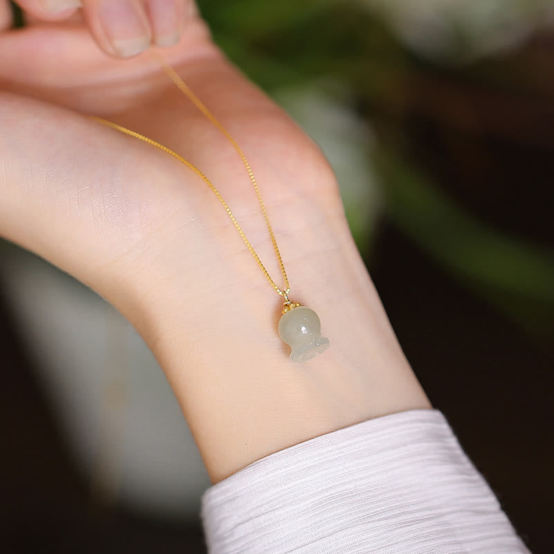 925 Sterling Silver Natural Hetian Jade Cyan Jade Luck Laughing Buddha Butterfly Necklace Pendant - Image 16