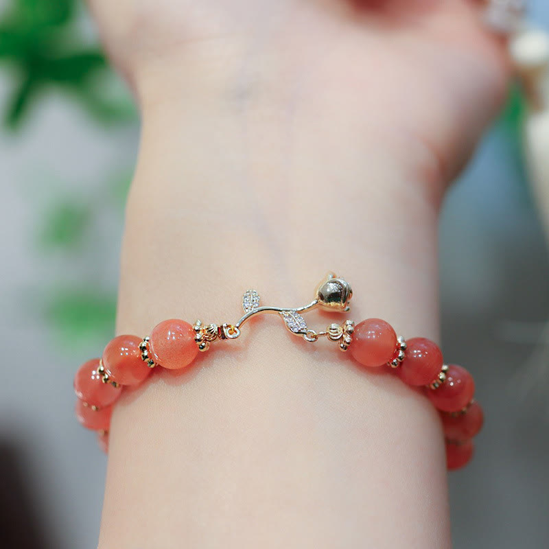 Natural Red Agate Rose Confidence Calm Chain Bracelet - Image 7