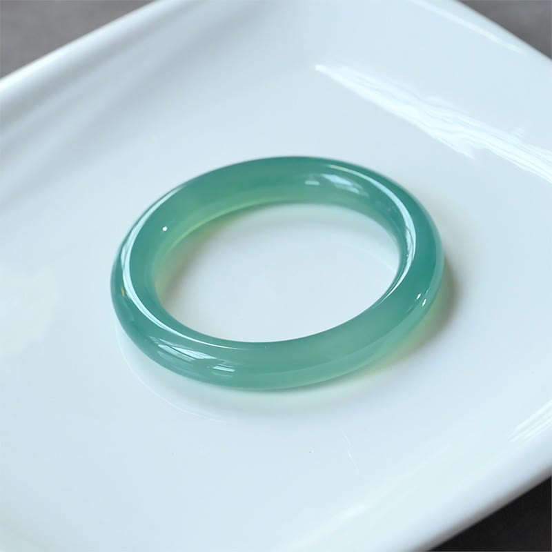 Natural Green Chalcedony Strength Bangle Bracelet