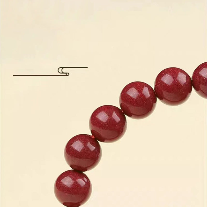 925 Sterling Silver Natural Cinnabar Four Beasts Blessing Bracelet - Image 16