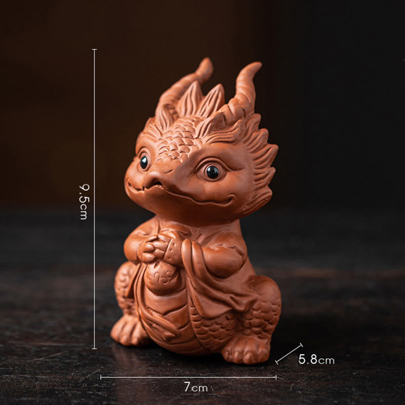 Luck Dragon Wealth Tea Pet Purple Clay Figurine Decoration - Image 5