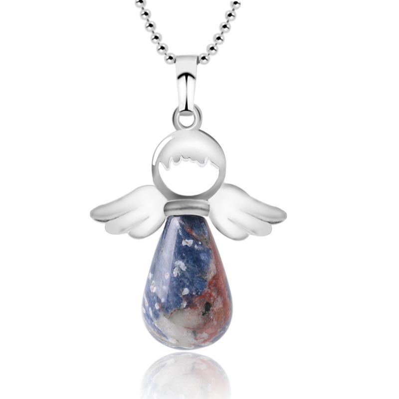 Little Angel Wings Natural Crystal Luck Necklace Pendant