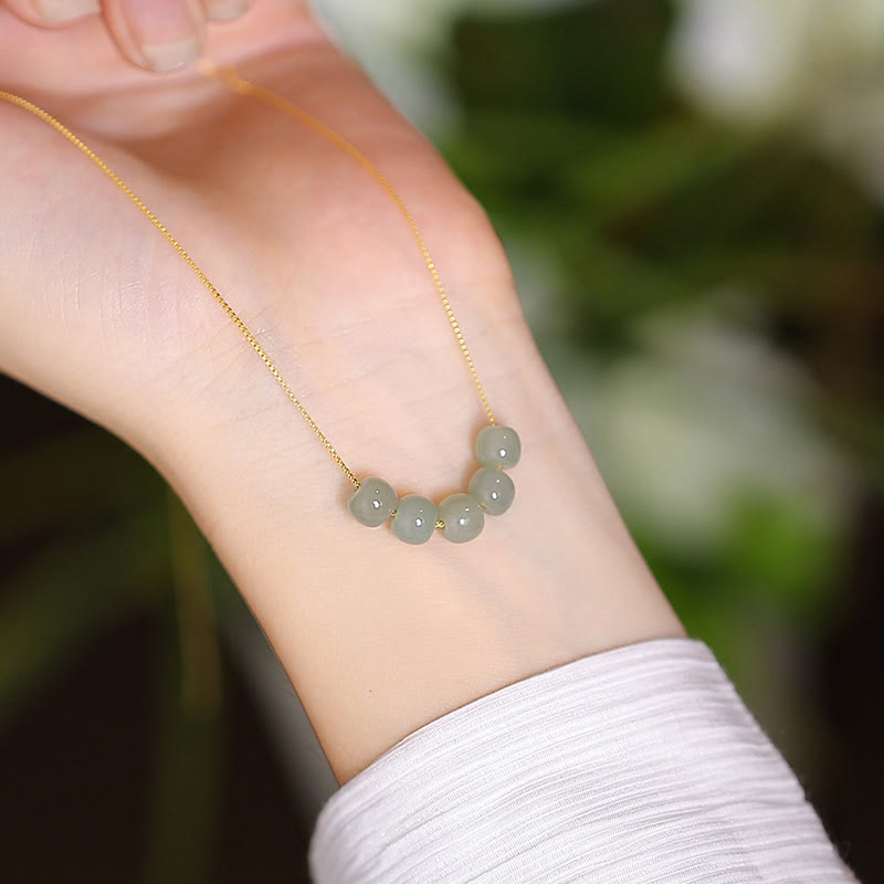 925 Sterling Silver Natural Hetian Jade Cyan Jade Luck Laughing Buddha Butterfly Necklace Pendant - Image 10