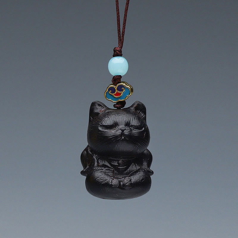 Green Sandalwood Mini Cute Animal Rabbit Cat Deer Whale Prosperity Phone Hanging Decorations - Image 10