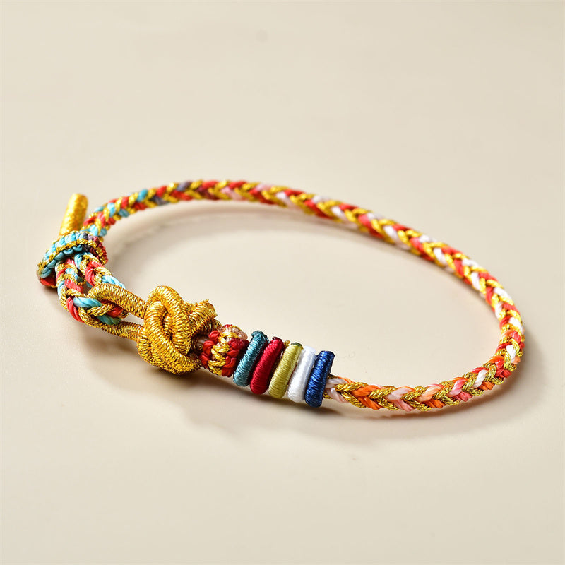 Handcrafted Colorful Gold Healing Braid Rope Bracelet - Image 3