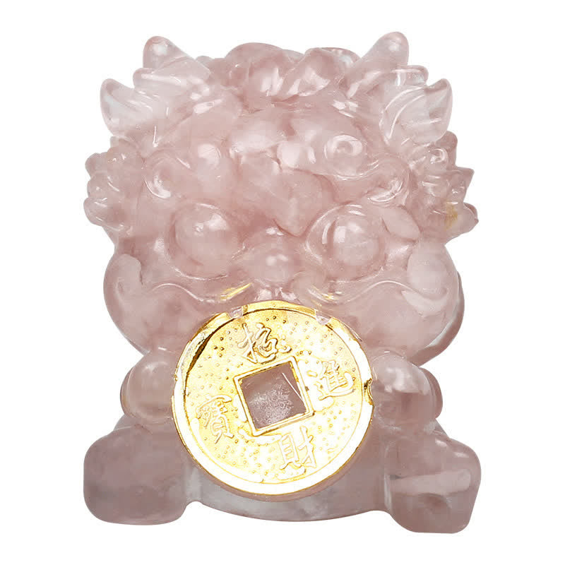 Handmade Cute PiXiu Gold Coin Crystal Fengshui Energy Wealth Fortune Home Decoration - Image 7