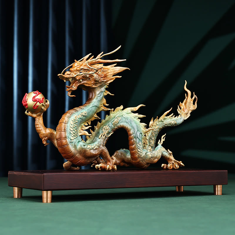 Year Of The Dragon Auspicious Dragon Brass Copper Luck Success Office Decoration
