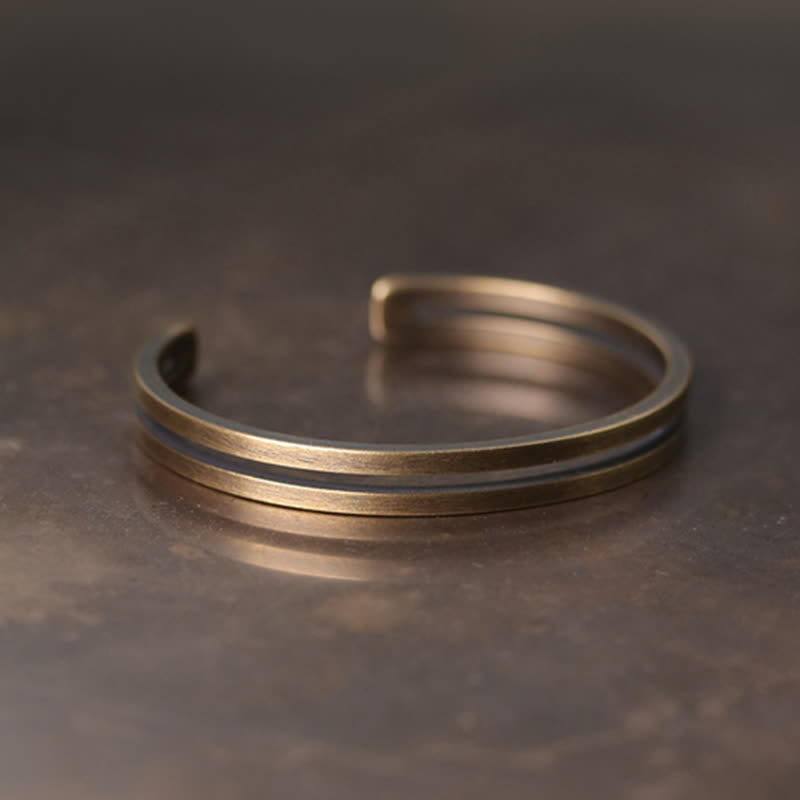 Rustic Copper Luck Viking Cuff Bracelet - Image 8