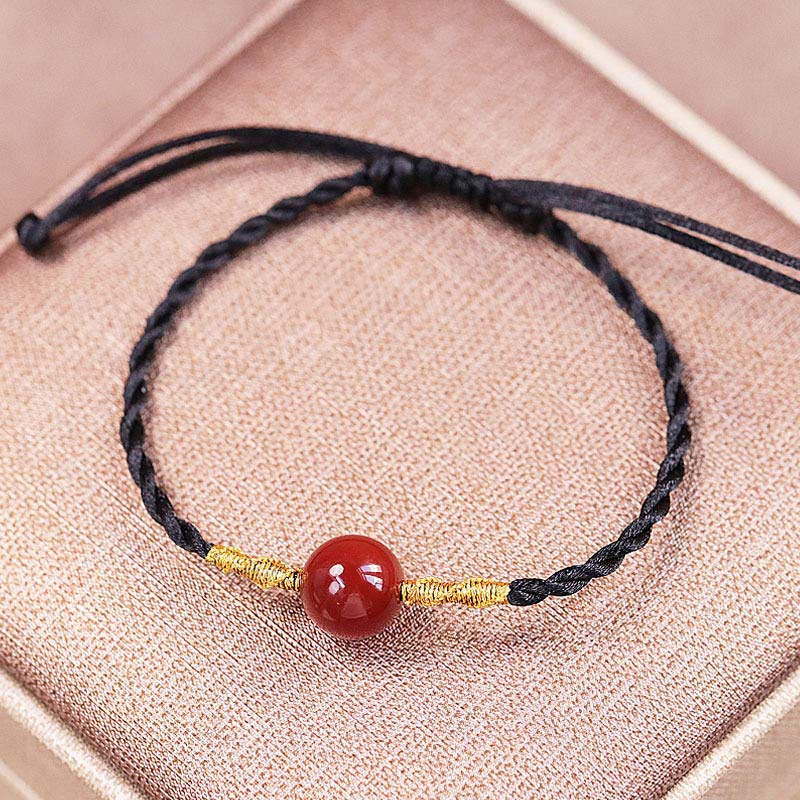 Natural Red Agate Chalcedony Self-acceptance Confidence String Bead Bracelet Necklace Pendant - Image 4