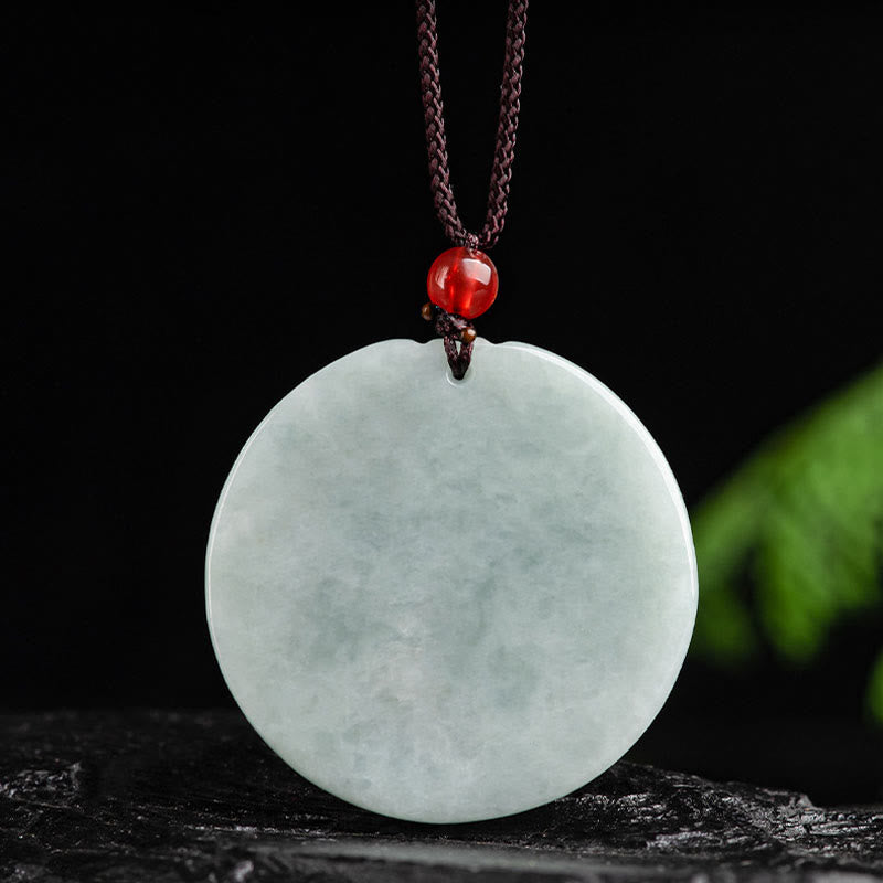 Natural Jade Lotus Flower Carved Prosperity Necklace Pendant - Image 5